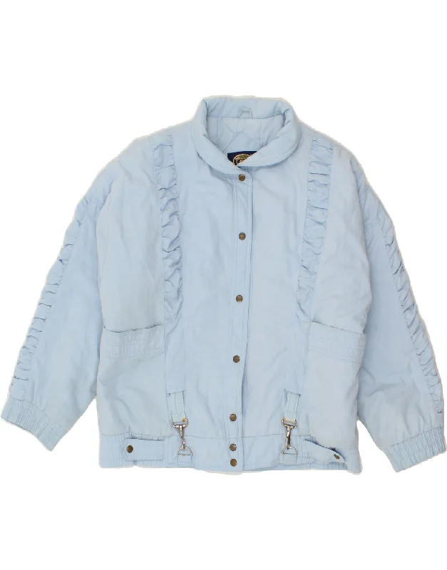Sale Event VINTAGE Womens Bomber Jacket EU 46 XL Blue Cotton