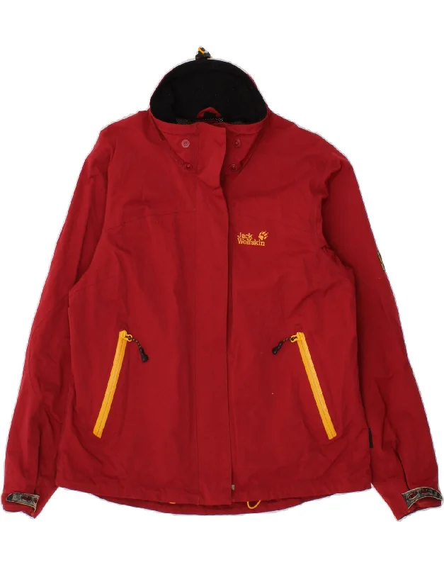 Value Pack JACK WOLFSKIN Womens Rain Jacket UK 14/16 Large Red Polyamide