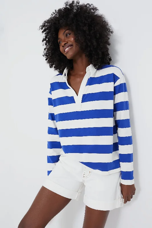 Savings Spectacular Seaport Stripe Ellis Knit Polo Popover