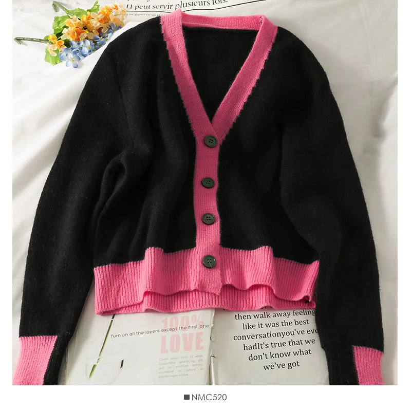 Clearance Sale Hong Kong style contrast stitched Vintage loose and thin T-shirt  1787