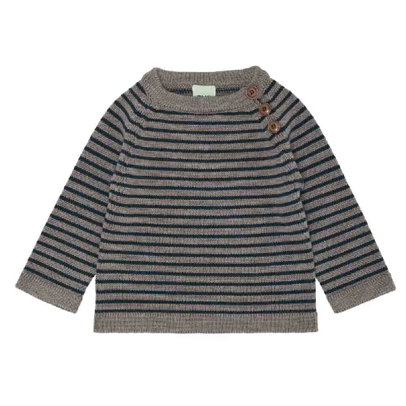 Weekend-Only Price Drops Baby Sweater - Beige Melange/Teal