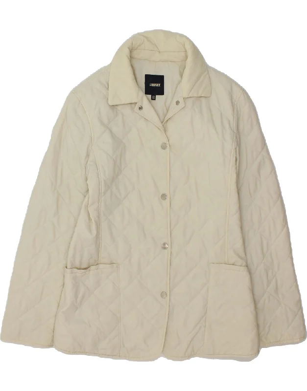 Deep Discounts HUSKY Womens Quilted Jacket IT 46 Large White