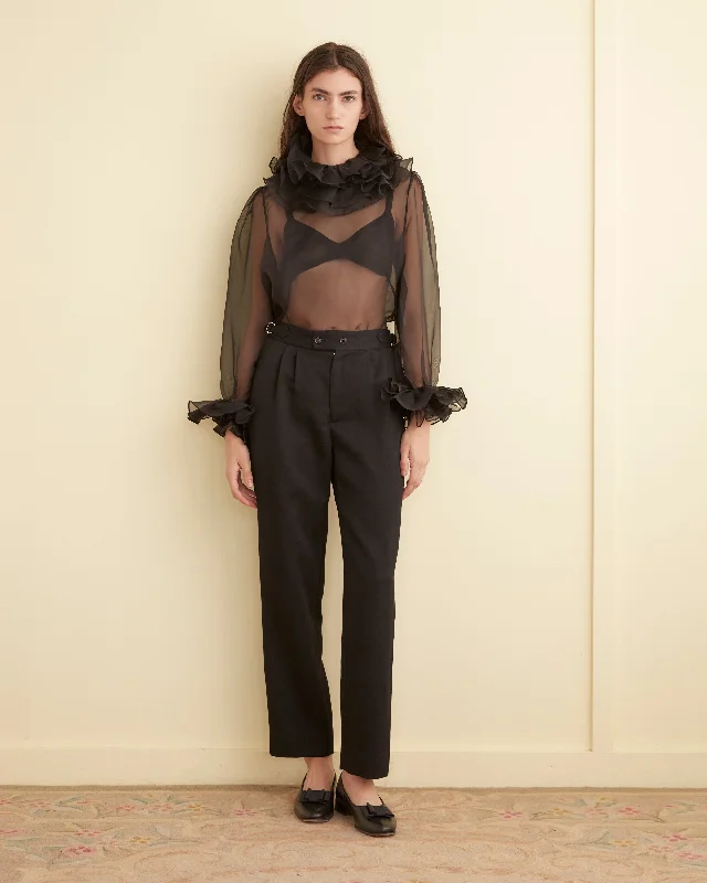 Shop the Weekend Away Boo Ruffle Top - Black