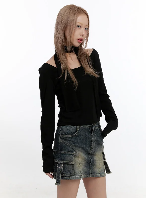 Big Savings Solid Slim Fit Long Sleeve Top CN425