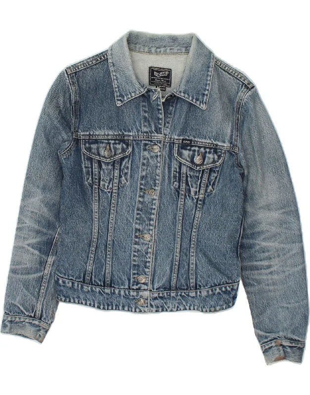 Great Deals GAS Womens Denim Jacket UK 12 Medium Blue Cotton