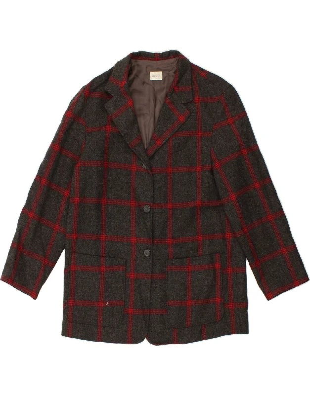 YEAR-End Sale BENETTON Womens Longline 3 Button Blazer Jacket IT 44 Medium Grey Check YEAR-End Sale BENETTON Womens Longline 3 Button Blazer Jacket IT 44 Medium Grey Check