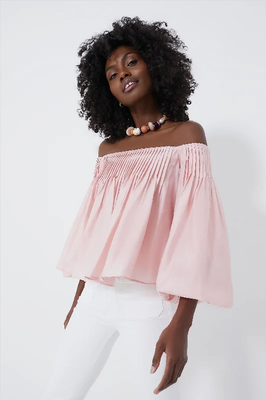 Epic Deals Light Pink Pleated Portia Top