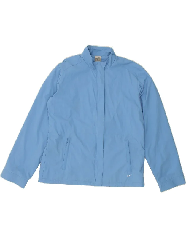 Weekend Bargains to Cherish NIKE Womens Rain Jacket UK 14/16 Large Blue Polyester