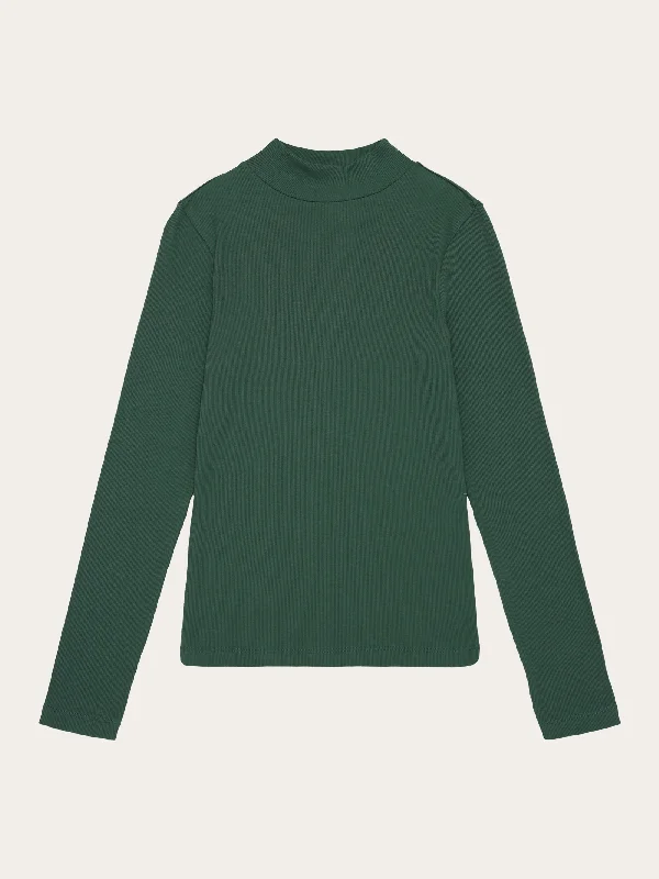 Bargain Prices Rib high neck LS - Dark Forest