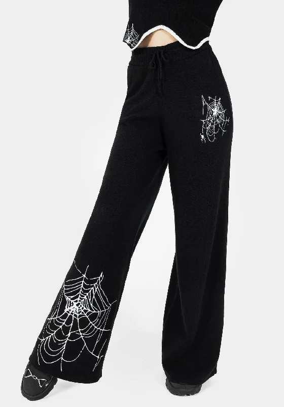 Major Savings Araneae Embroidered Wide Leg Knit Joggers