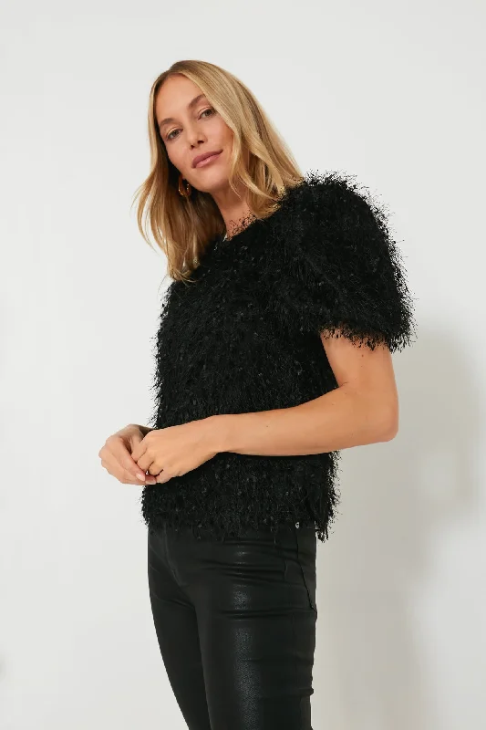 Unmissable Offer Black Textured Hazel Blouse