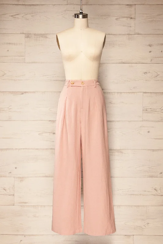 Loyalty Reward Dunster Pink | Wide-Leg Linen Pants