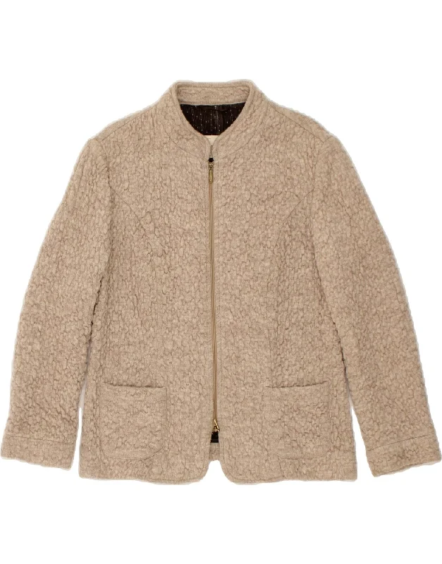 Weekend Deals You Can't Resist VINTAGE Womens Blazer Jacket UK 12 Medium Beige Wool