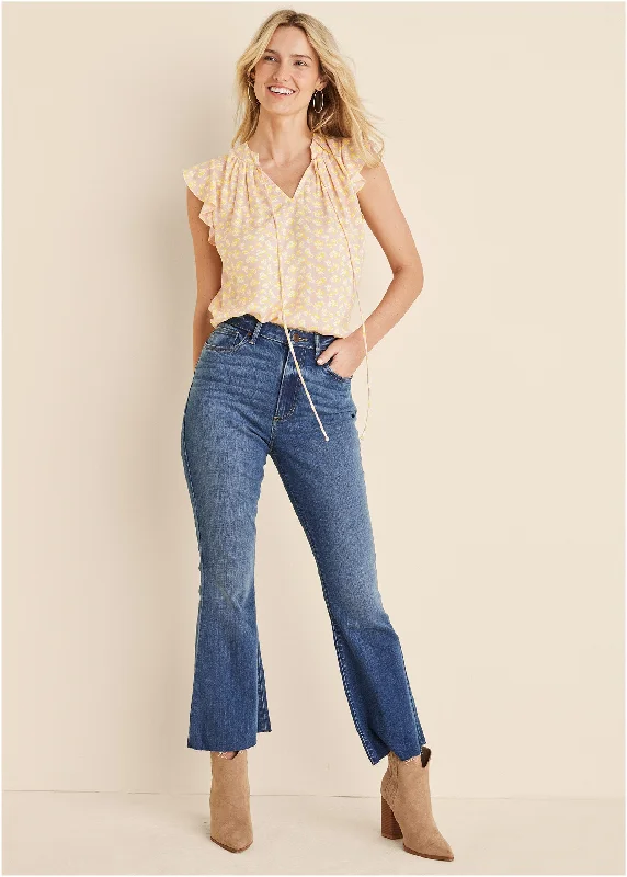 Can't Be Beat Brigitte Kick Flare Jeans - Medium Wash