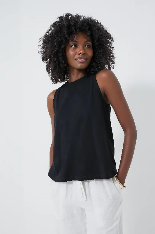 Year-End Clearance Black Anthos Cotton Tank