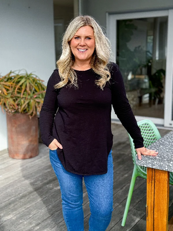 Mega Sale Scarlett Long Sleeve Tee - Black