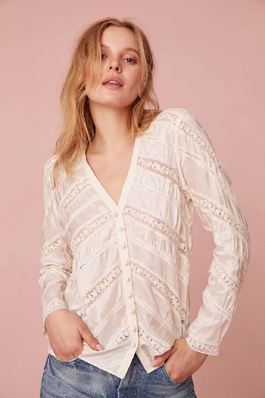 Midnight Madness Tandra V-Neck Blouse