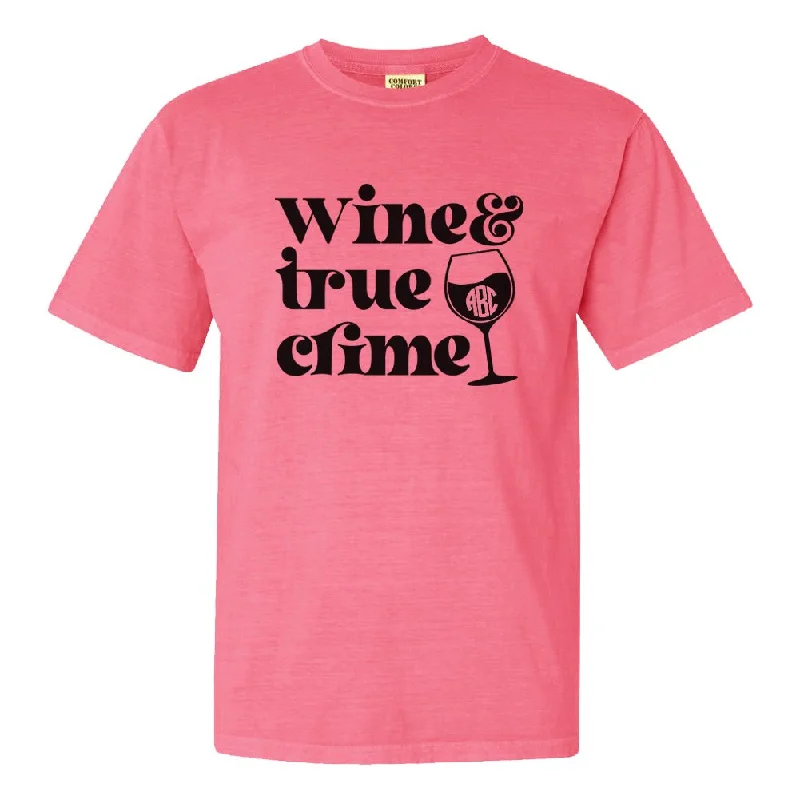 Act Now Monogrammed 'Wine & True Crime' T-Shirt