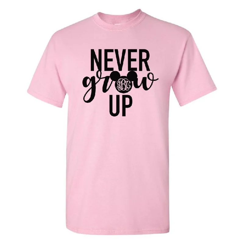 Make Your Weekend Count with Savings Monogrammed 'Never Grow Up' Mickey Basic T-Shirt