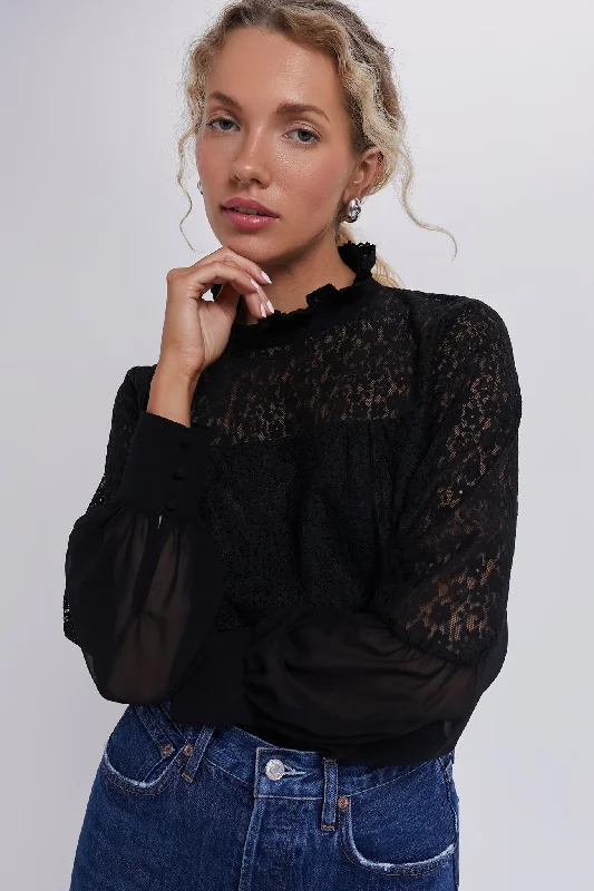 Weekend Discounts You Deserve Black Lace Rosalee Blouse