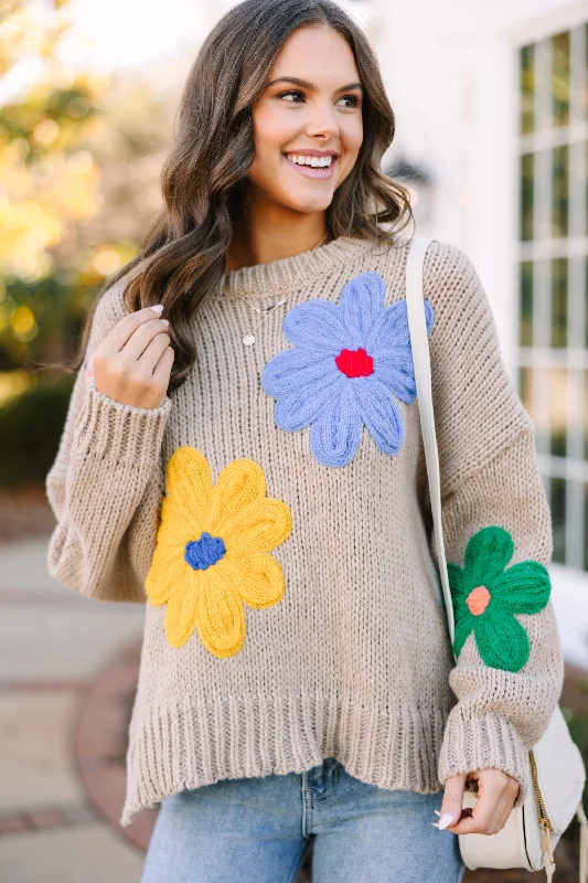 Weekend Savings Bonanza After All Taupe Brown Sweater