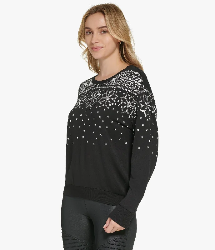 Extra Discount Printed Crew Neck Pullover