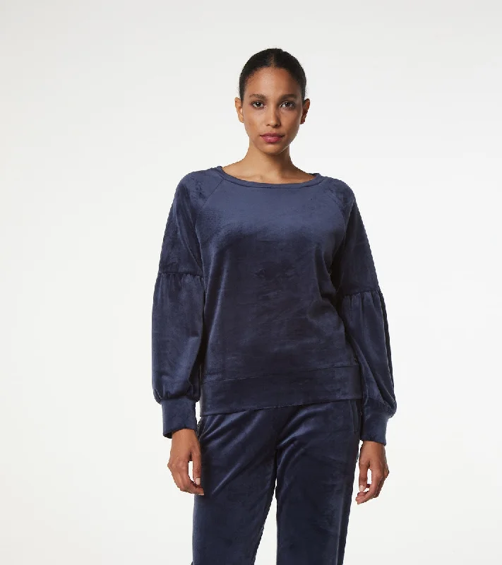 Discount Mania Velvet Balloon Sleeve Top