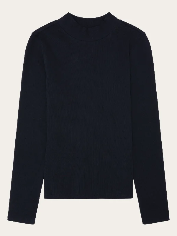 Weekend Bargains to Love Rib high neck LS - Night Sky