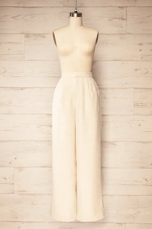 Weekend Discounts to Indulge In Borden | Beige Wide Leg Pants
