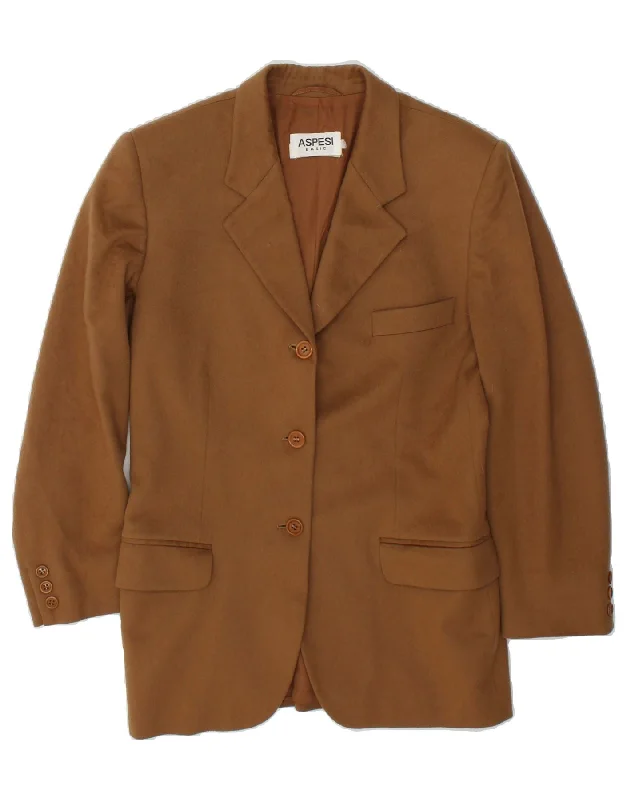 Weekend Specials to Delight ASPESI Womens 3 Button Blazer Jacket UK 14 Medium Brown