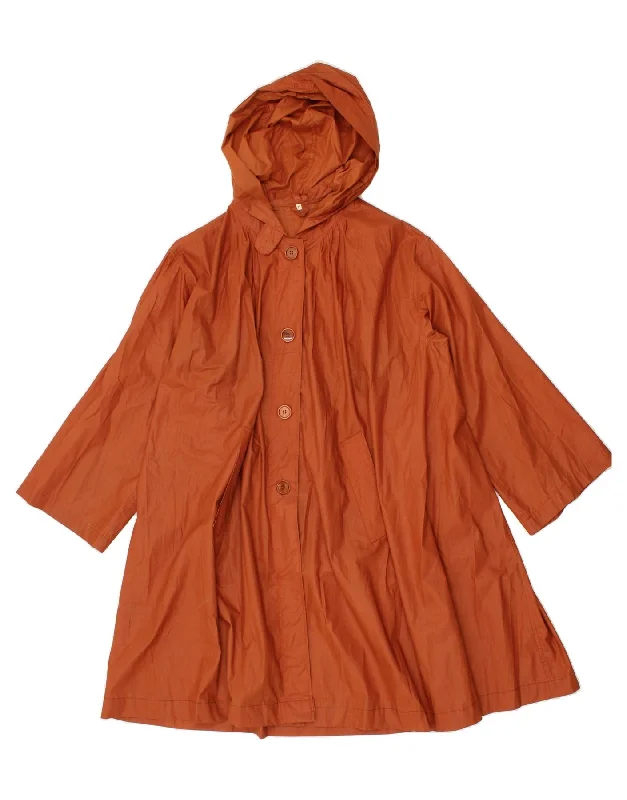 New Arrival VINTAGE Womens Hooded Overcoat IT 44 Medium Brown