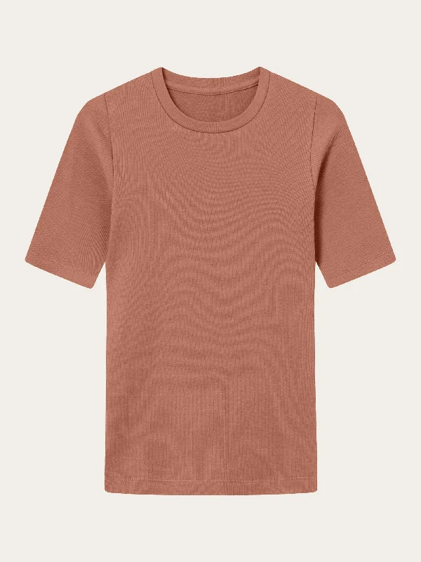 Instant Discount Rib t-shirt - Muted Clay