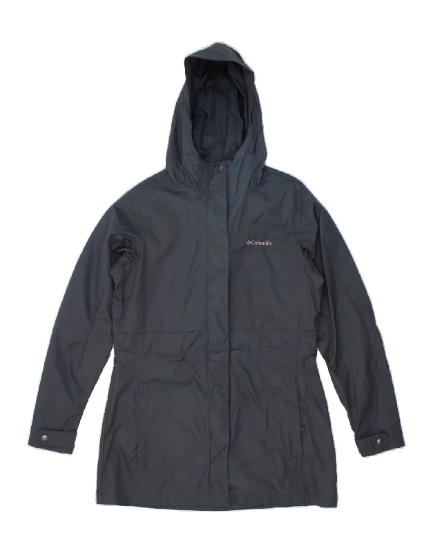 Weekend Offers That Delight COLUMBIA Womens Hooded Rain Jacket UK 14 Medium Grey Nylon