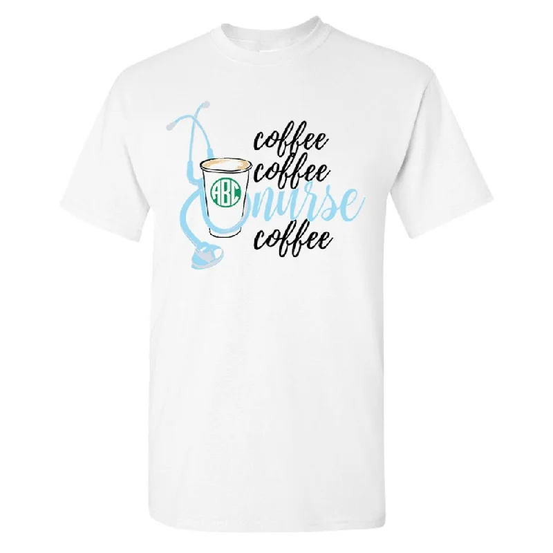 Instant Deal Monogrammed 'Coffee & Nurse' Basic T-Shirt