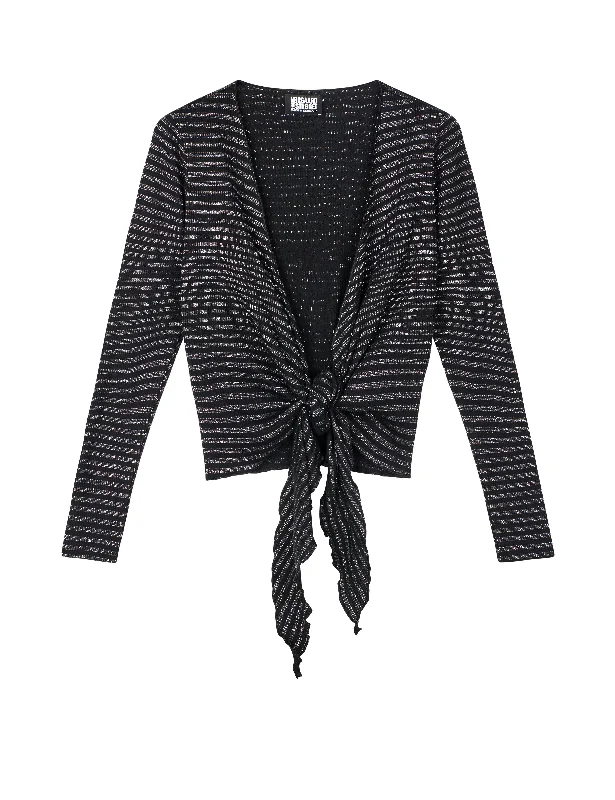 Deal Mania NPS Wrap Top Glam, Black/Silver