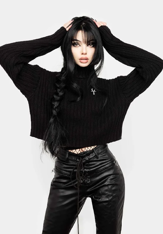 Get It Before It’s Gone Fate Funnel-Neck Crop Jumper