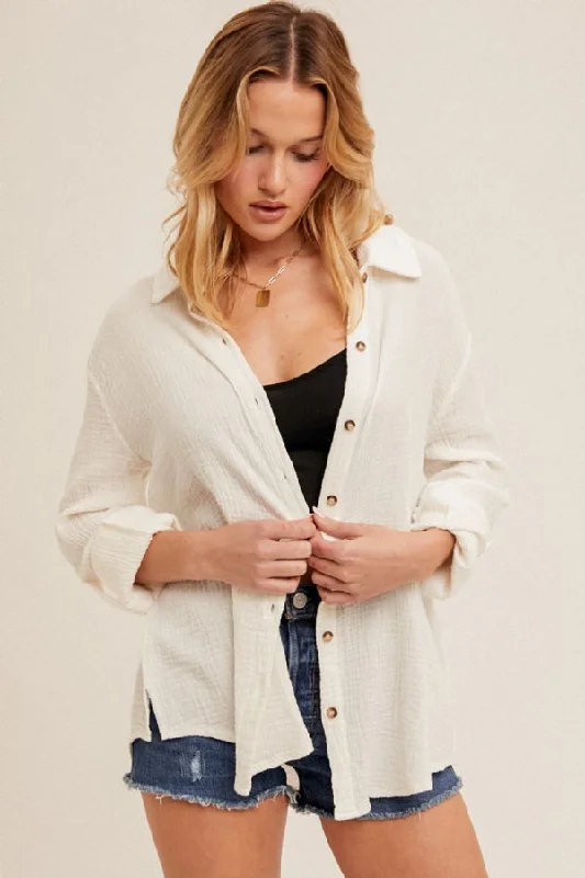 Weekend Savings Galore Gauze Button Down Shirt