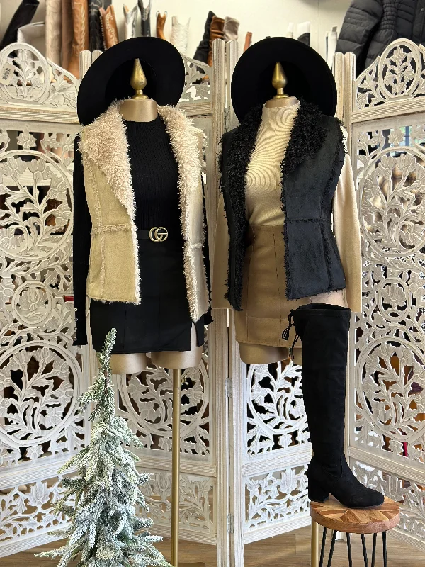 Quick Deals Sherpa Lined Suede Vest