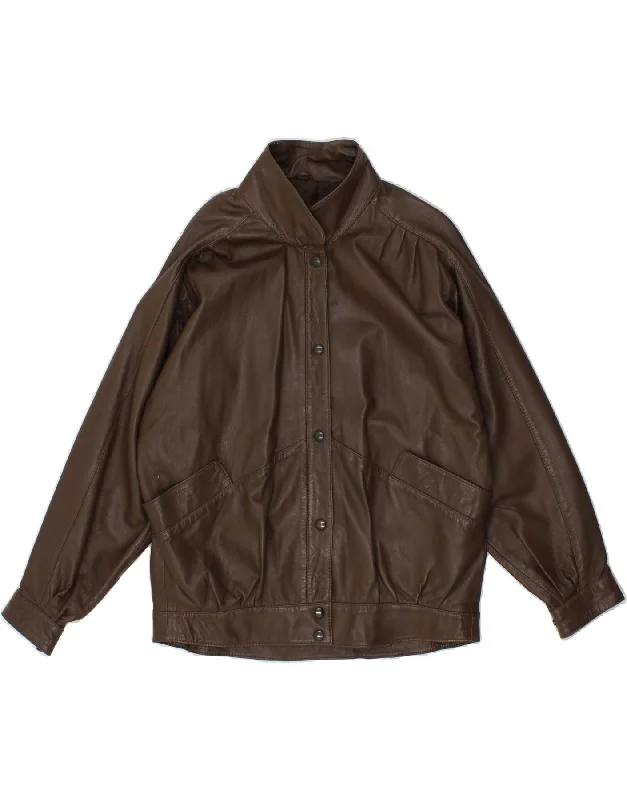 Exclusive Preview VINTAGE Womens Leather Jacket UK 18 XL Brown