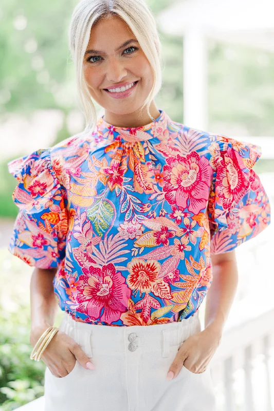 Best Bargains Made You Look Hot Pink Floral Blouse