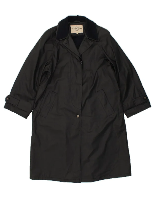 Super Sale MICHAEL MORTELL Womens Oversized Windbreaker Coat UK 10 Small Navy Blue