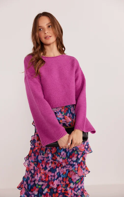 Exclusive Deal Elissa Crop Sweater in Magenta