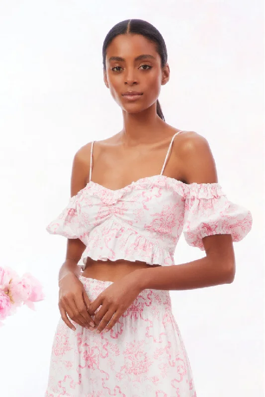 Deal Frenzy Amille Bow Off-the-Shoulder Top