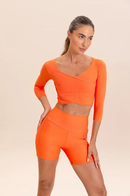 Buy Now Ribbed Knit Wrap Top