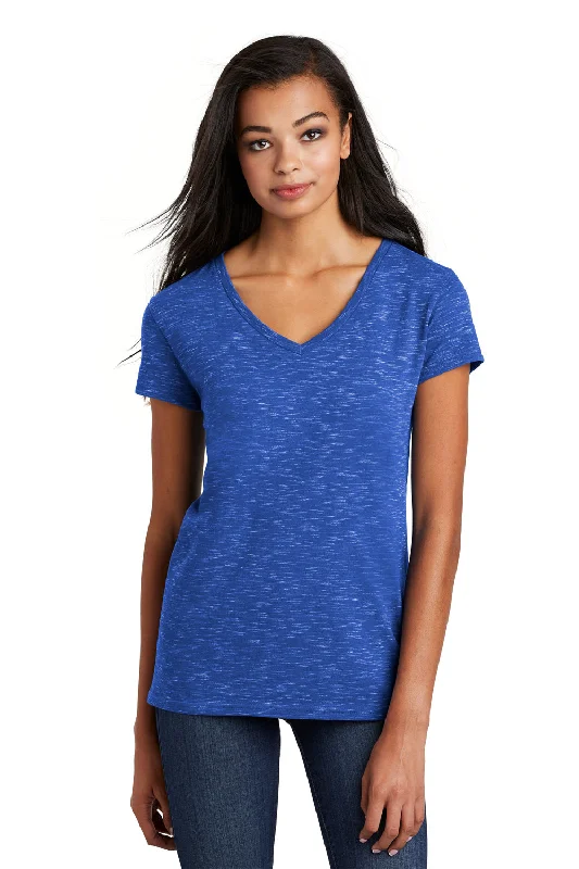New Arrival District Womens Medal Short Sleeve V-Neck T-Shirt - Deep Royal Blue - Closeout
