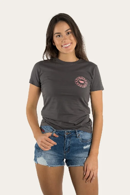 Now or Never Signature Bull Womens Classic Fit T-Shirt - Vintage Black/Strawberry