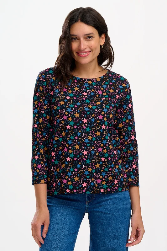 Doorbuster Deal Noor Jersey Top - Black/Multi, Star Cluster