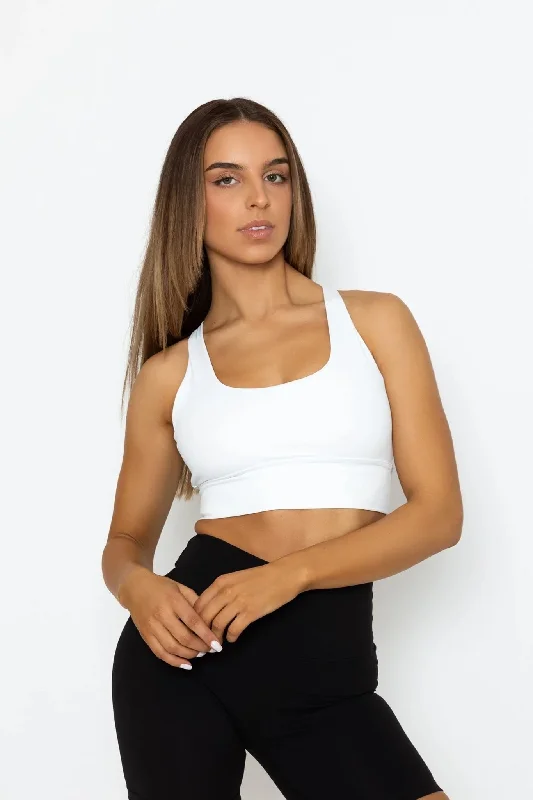 Early Access Sqaure Neck Sport Bra - White