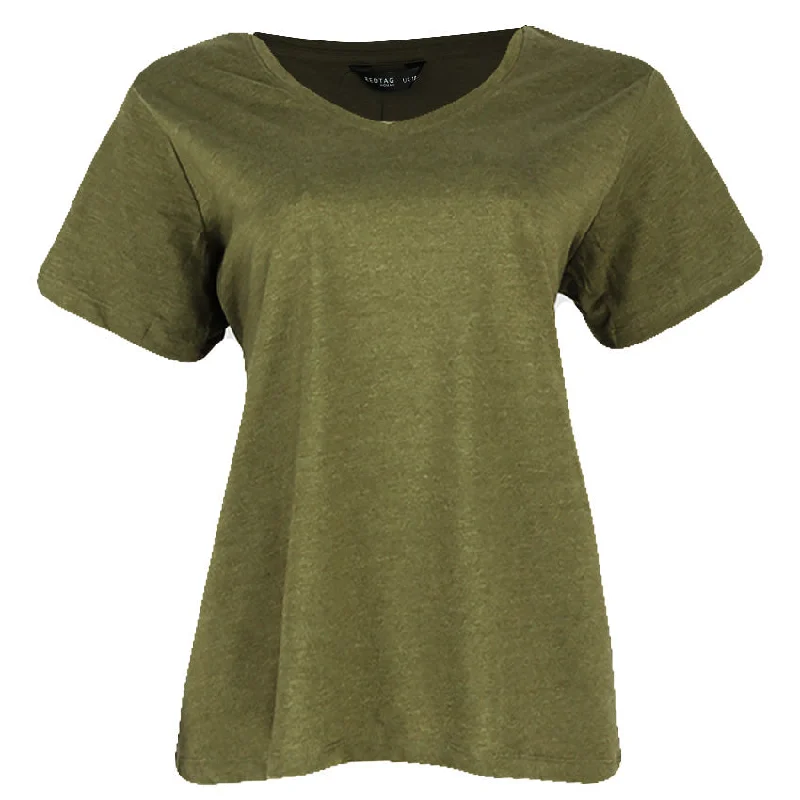 Weekend Specials to Delight REDTAG Women's Pale Green Casual T-Shirts