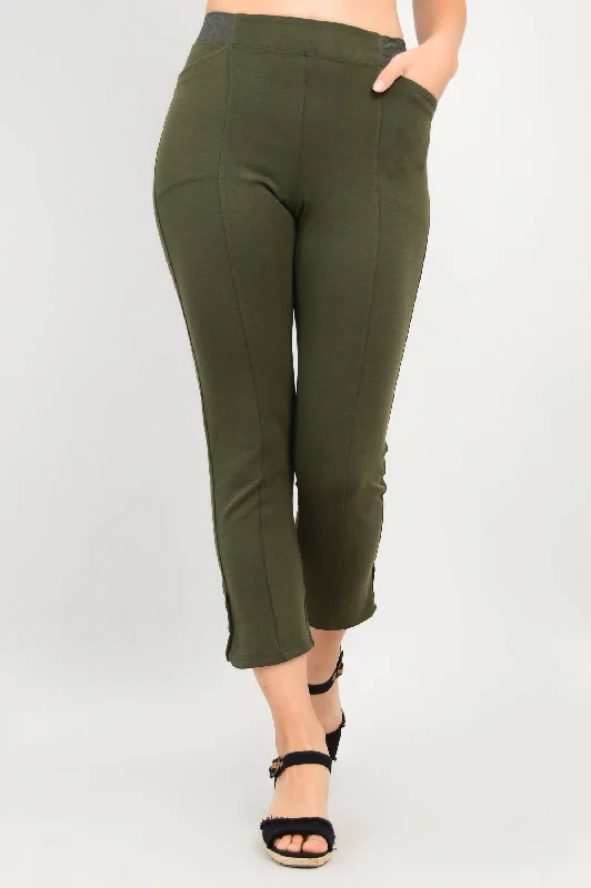 Now or Never Nadine Crop, Khaki, Modal